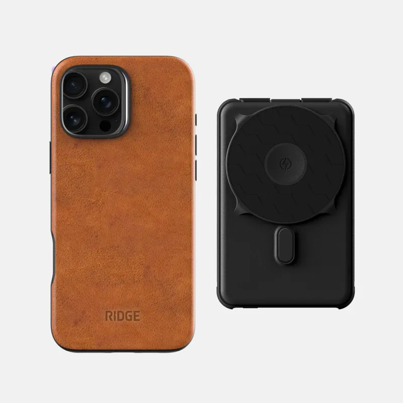 Everyday Charging Kit - iPhone 16 Pro Max - Tobacco Brown Leather sold by The Ridge