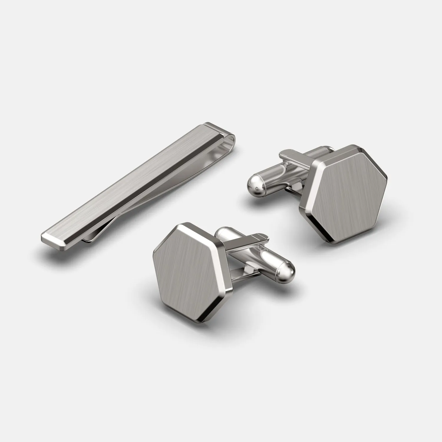 Tie Bar & Cufflinks Kit - Platinum sold by The Ridge product image thumbnail 2