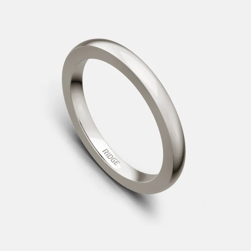 Ridge 2mm Rounded Ring Set - 14K White Gold made by The Ridge