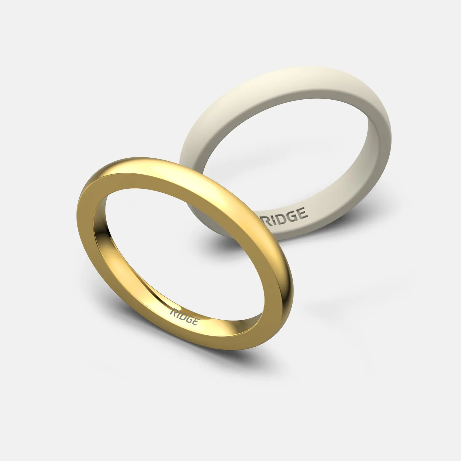 Ridge 2mm Rounded Ring Set - 14K Yellow Gold sold by The Ridge product image thumbnail 4