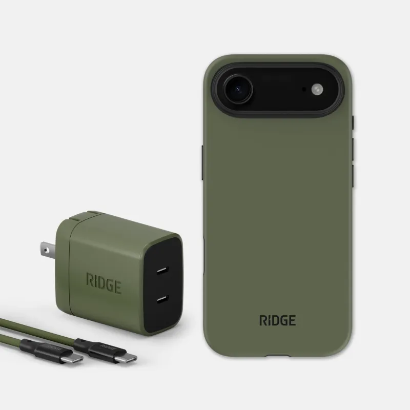 Everyday Charging Kit - Power Adapter + iPhone Air - Matte Olive sold by The Ridge