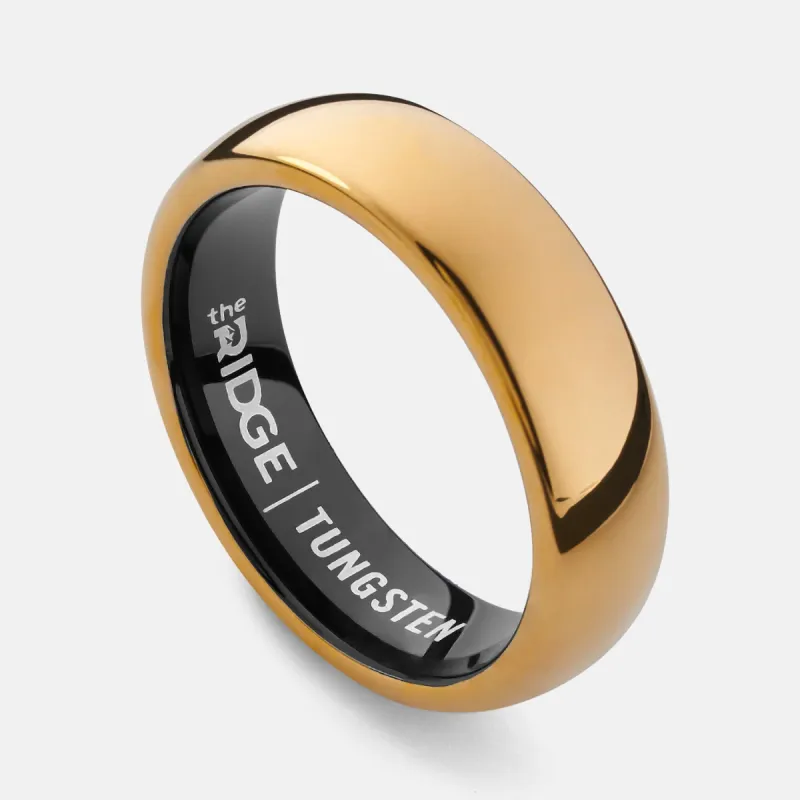 Ridge 6mm Rounded Ring Set - 24K Gold sold by The Ridge