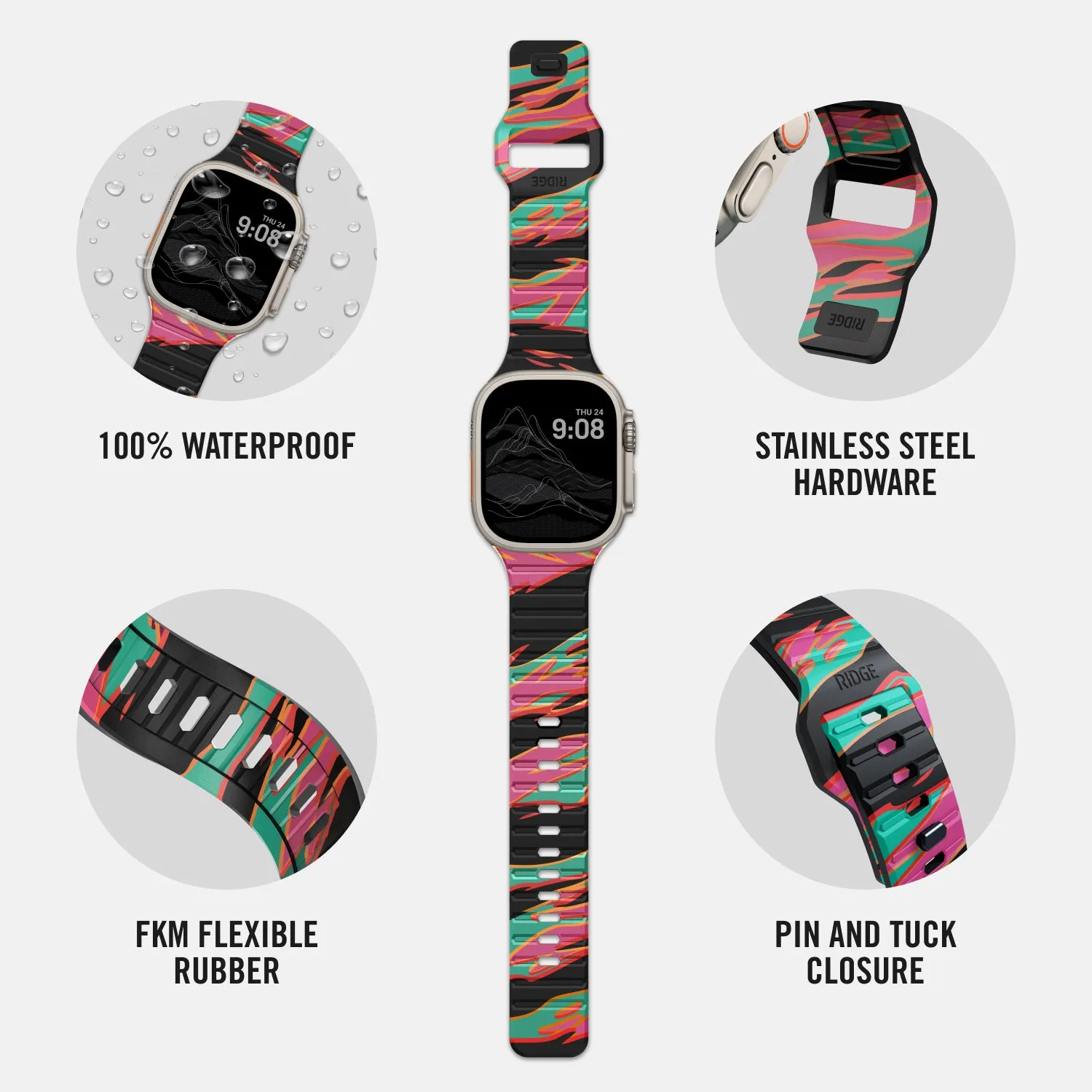 Everyday Watch Strap - Neon Tiger - Ultra/46mm sold by The Ridge product image thumbnail 4