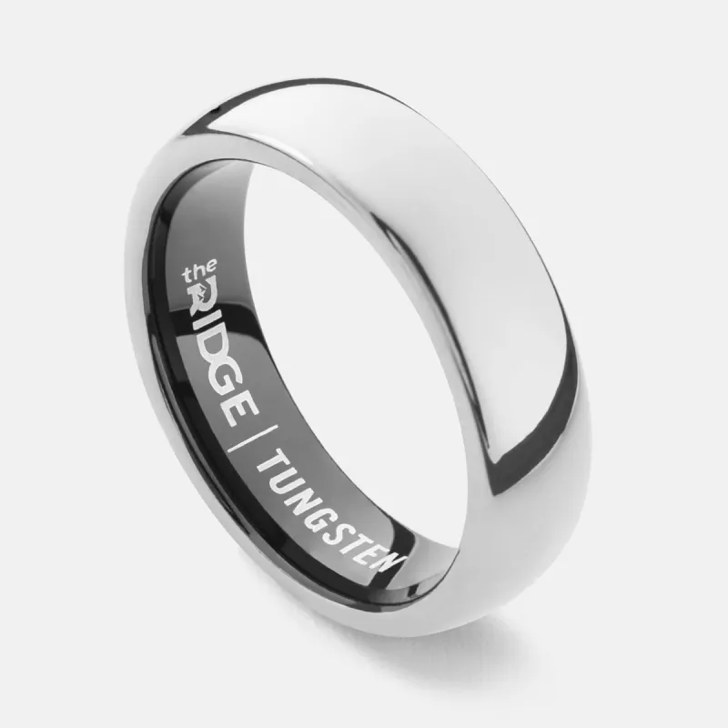 Ridge 6mm Rounded Ring Set - Platinum sold by The Ridge