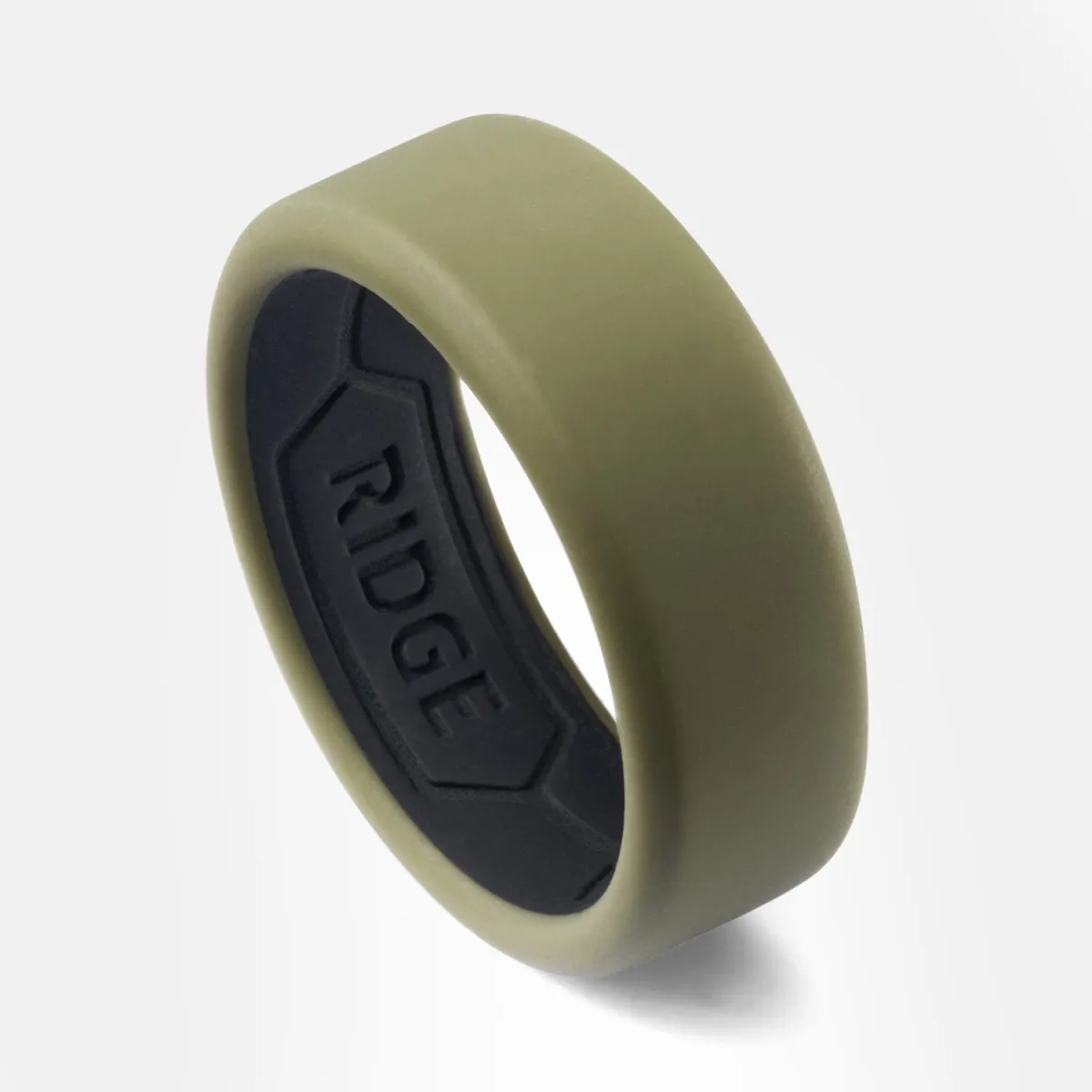 Ridge 8mm Silicone Ring Set - Matte Olive sold by The Ridge
