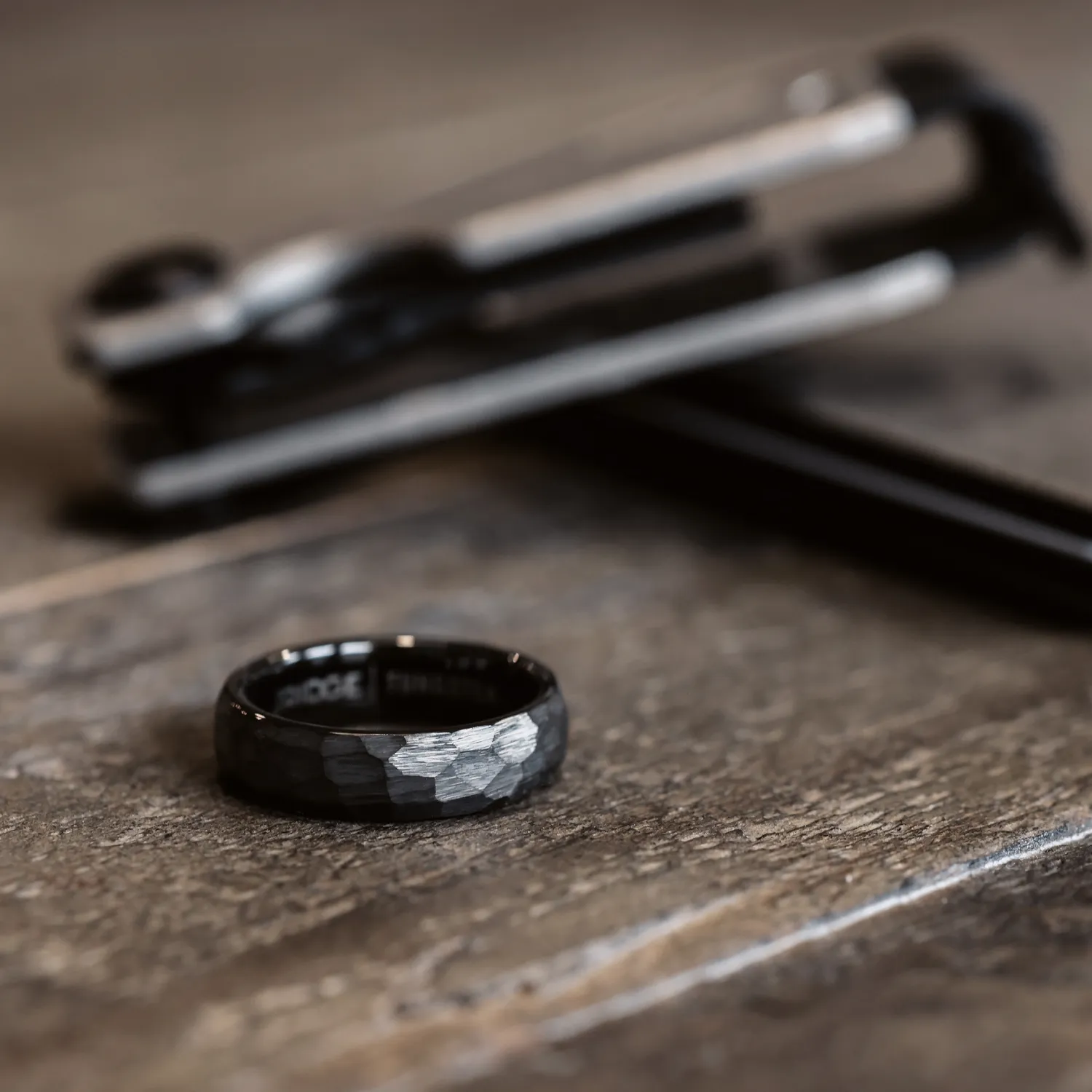 Ridge 6mm Hammered Ring Set - Gunmetal sold by The Ridge product image thumbnail 5