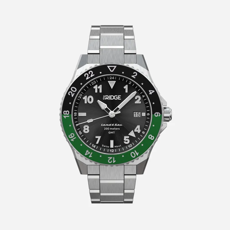 Ridge Land & Sea GMT Watch 42mm - Royal Black sold by The Ridge