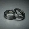 Ridge 6mm Rounded Ring Set - Black Damascus sold by The Ridge