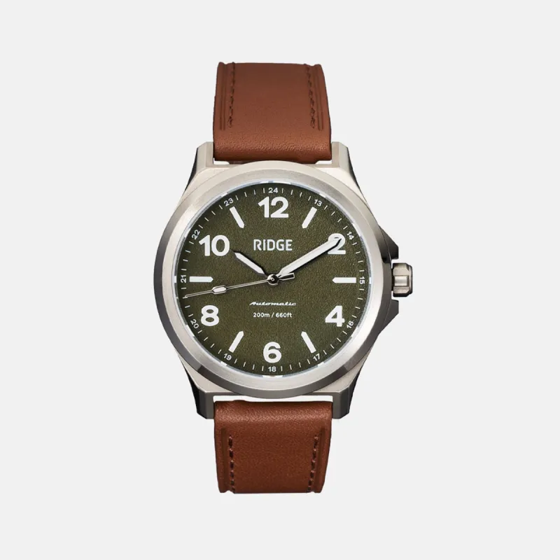 Ridge Titanium Field Watch 40mm - Matte Olive sold by The Ridge