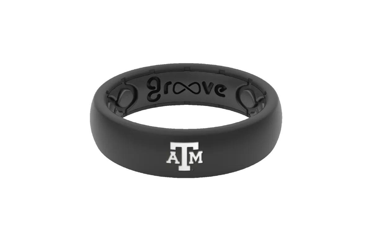 ***DISCONTINUED***College Texas A&M Black Thin Ring***DISCONTINUED*** sold by Groove Life