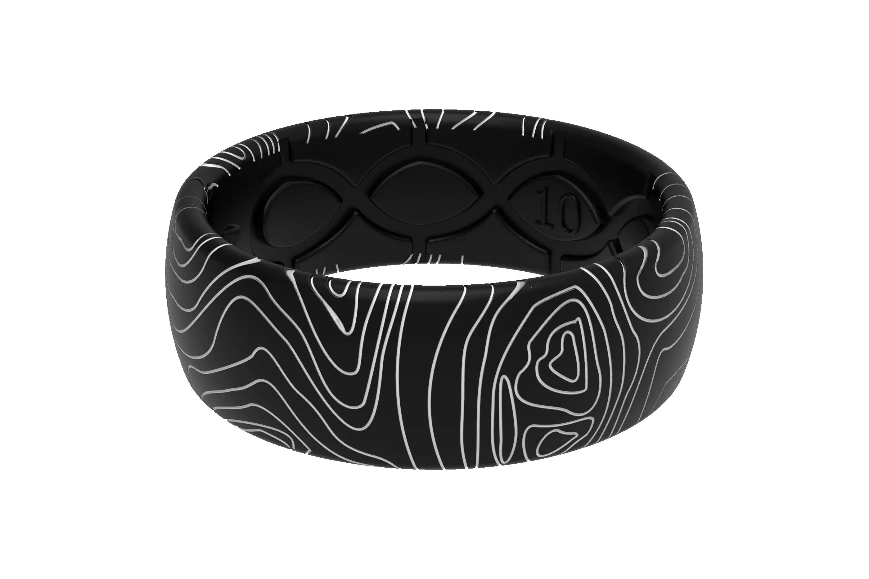 ***DISCONTINUED***3D Topo Midnight Black/Grey Ring***DISCONTINUED*** sold by Groove Life product image thumbnail 3