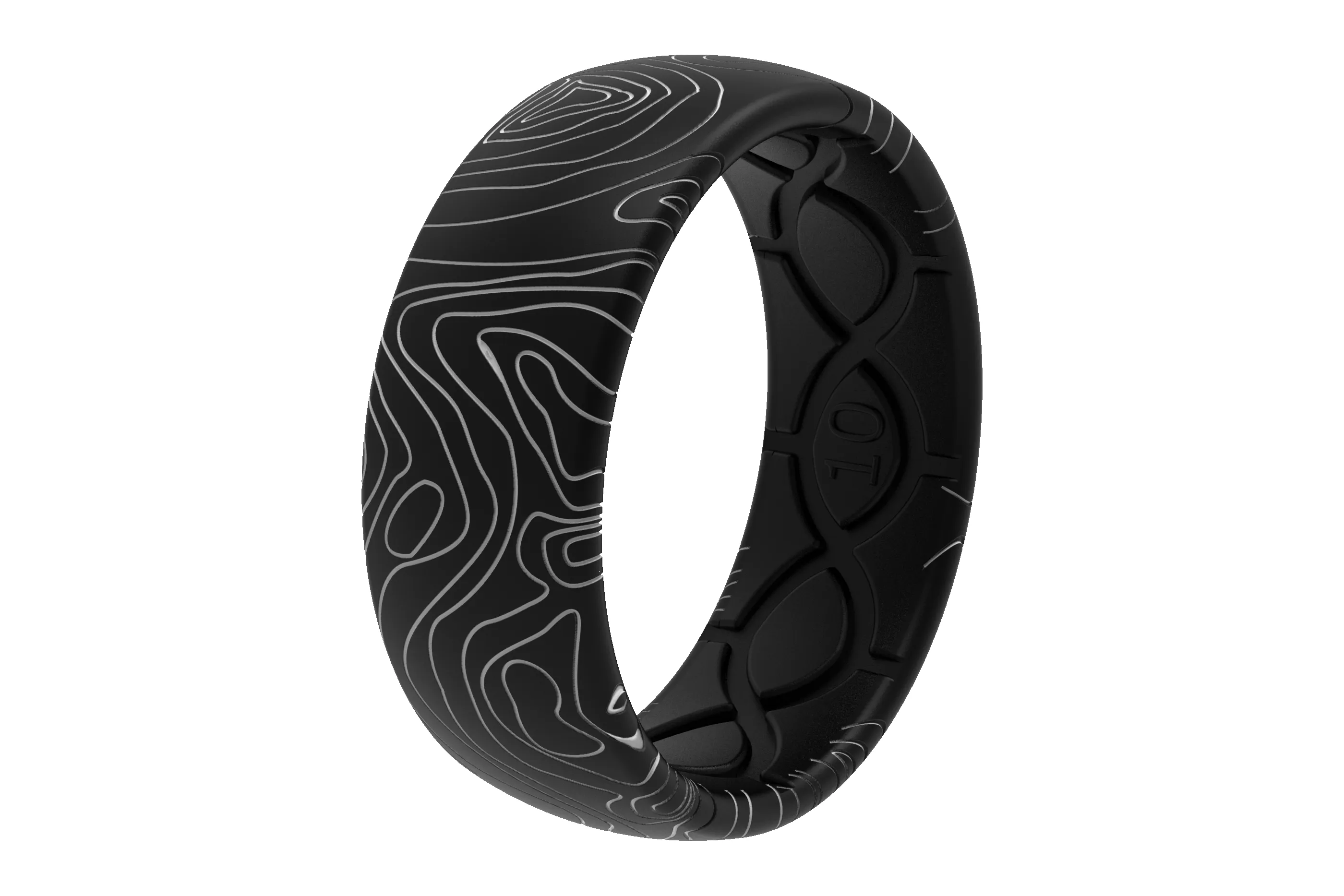 ***DISCONTINUED***3D Topo Midnight Black/Grey Ring***DISCONTINUED*** sold by Groove Life product image thumbnail 2