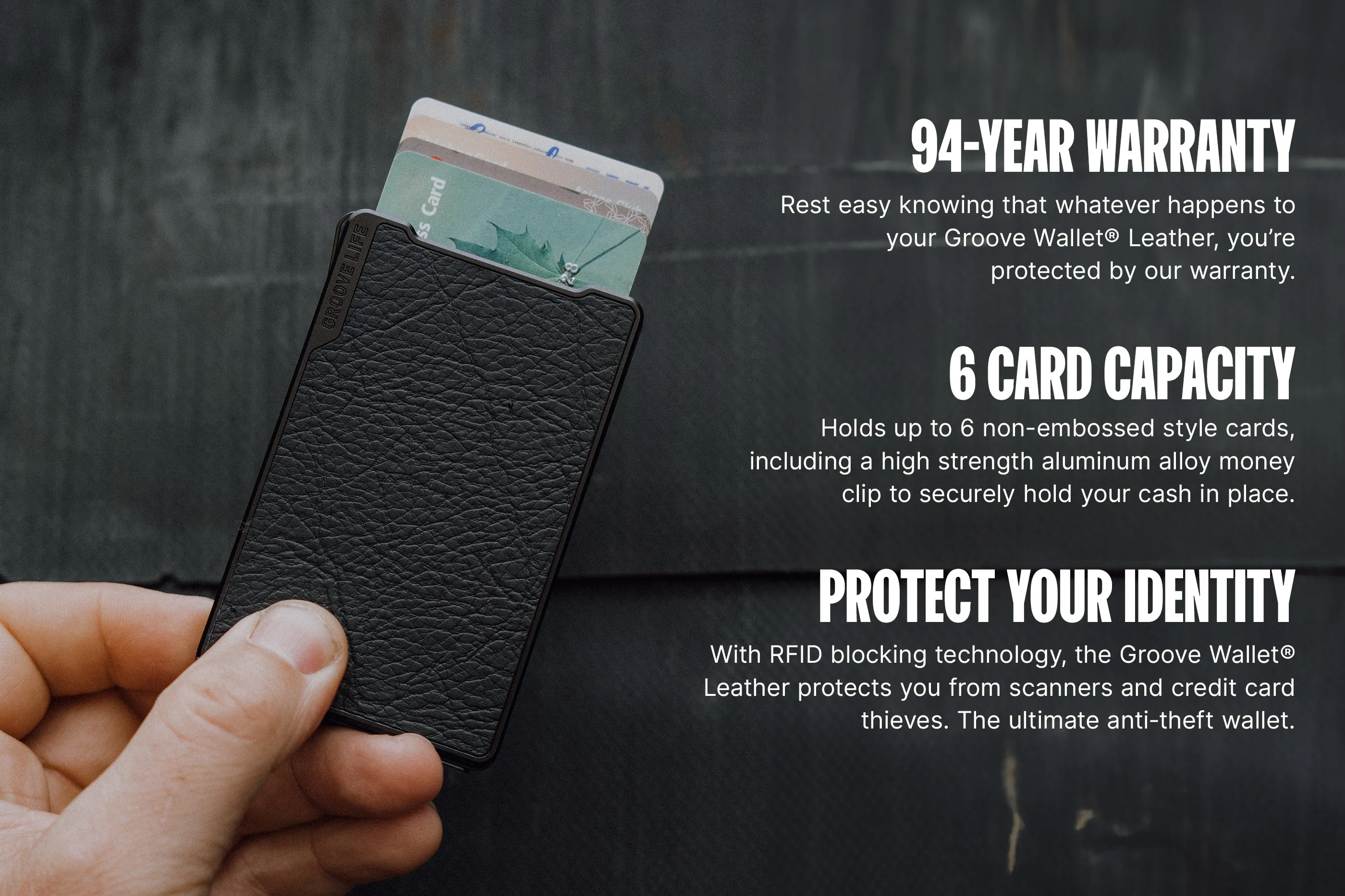 Groove Wallet® Leather - Black sold by Groove Life product image thumbnail 5