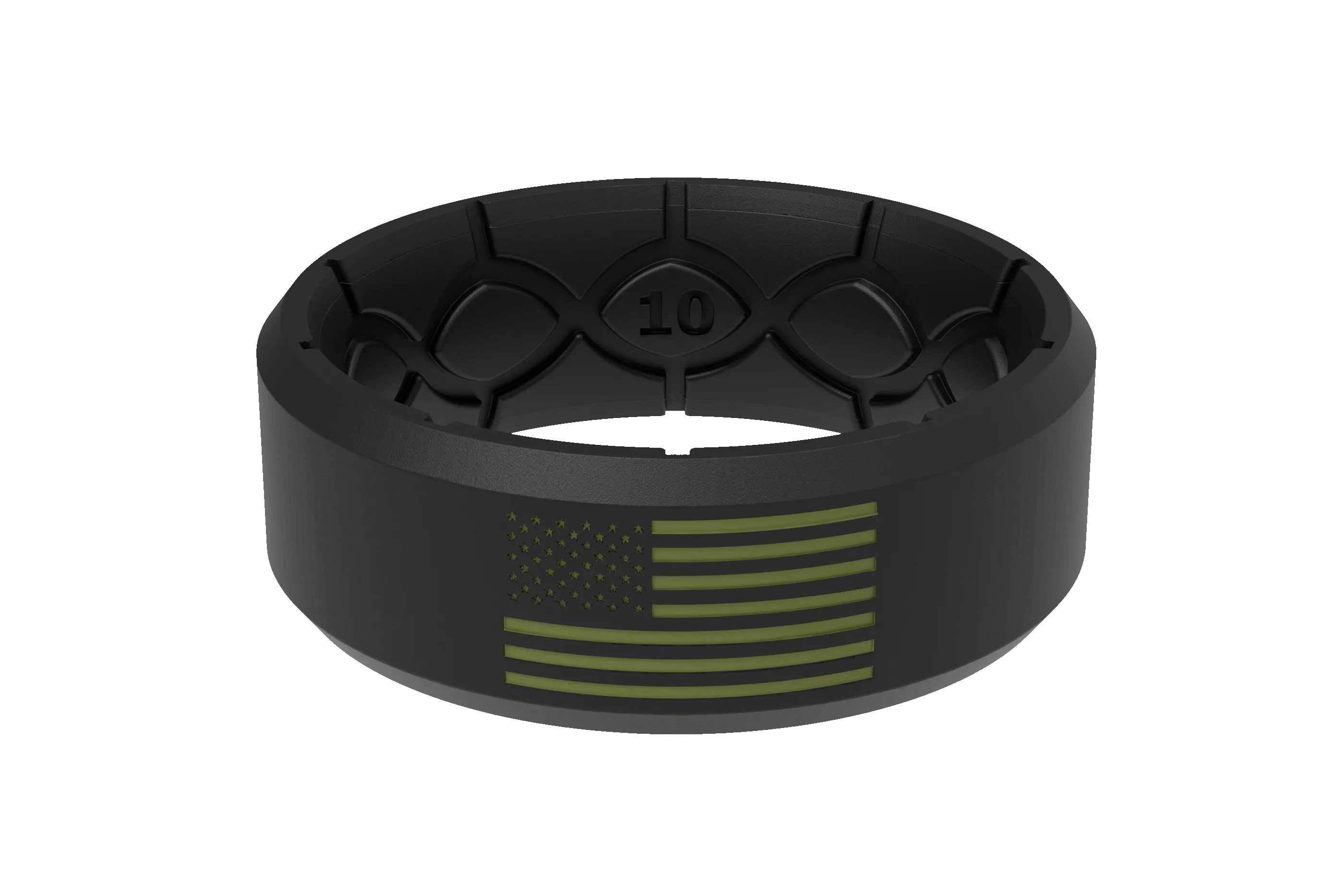 Edge Hero - America Black & Moss Green Flag Ring sold by Groove Life