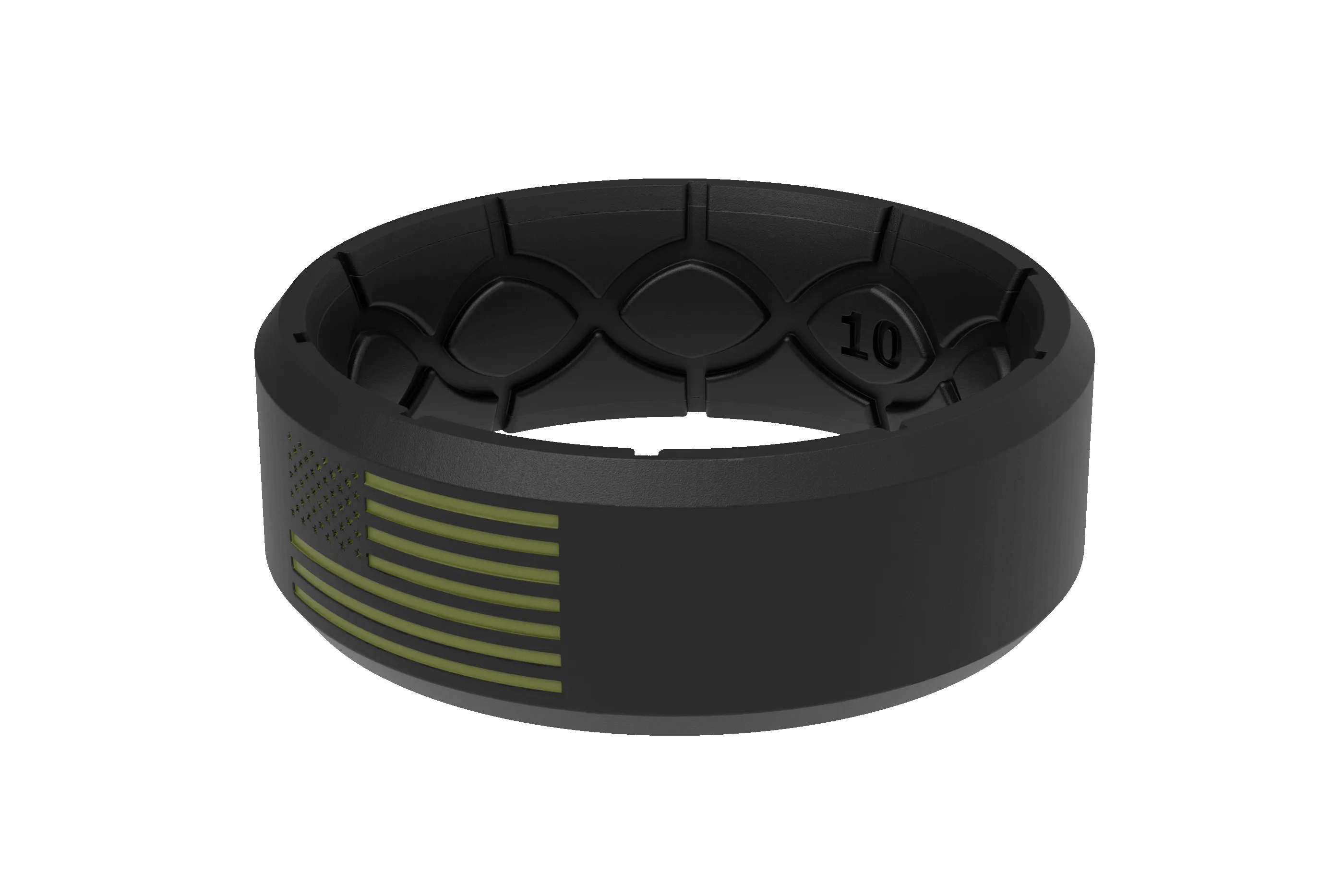 Edge Hero - America Black & Moss Green Flag Ring sold by Groove Life product image thumbnail 3