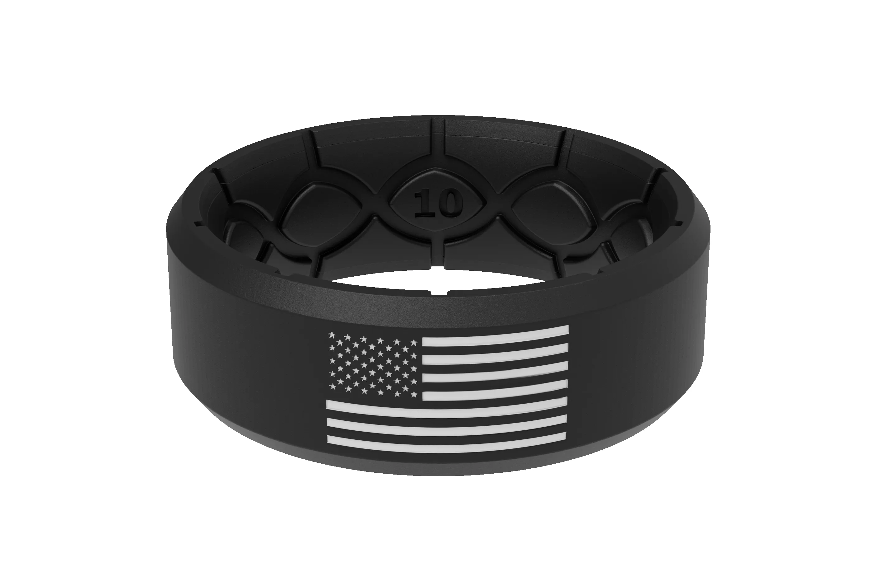 Edge Hero - America Black & White Flag Ring sold by Groove Life