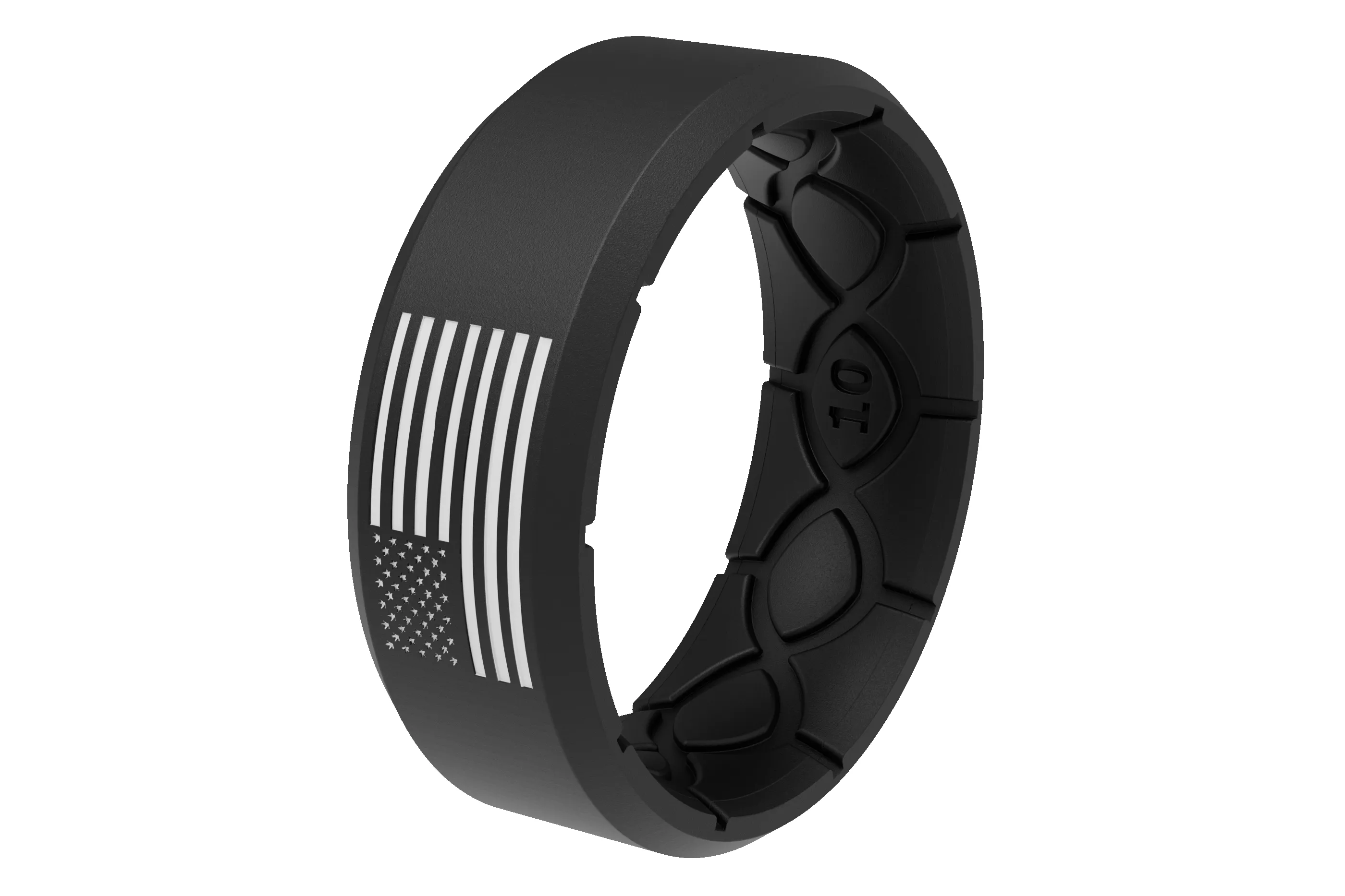 Edge Hero - America Black & White Flag Ring sold by Groove Life product image thumbnail 2