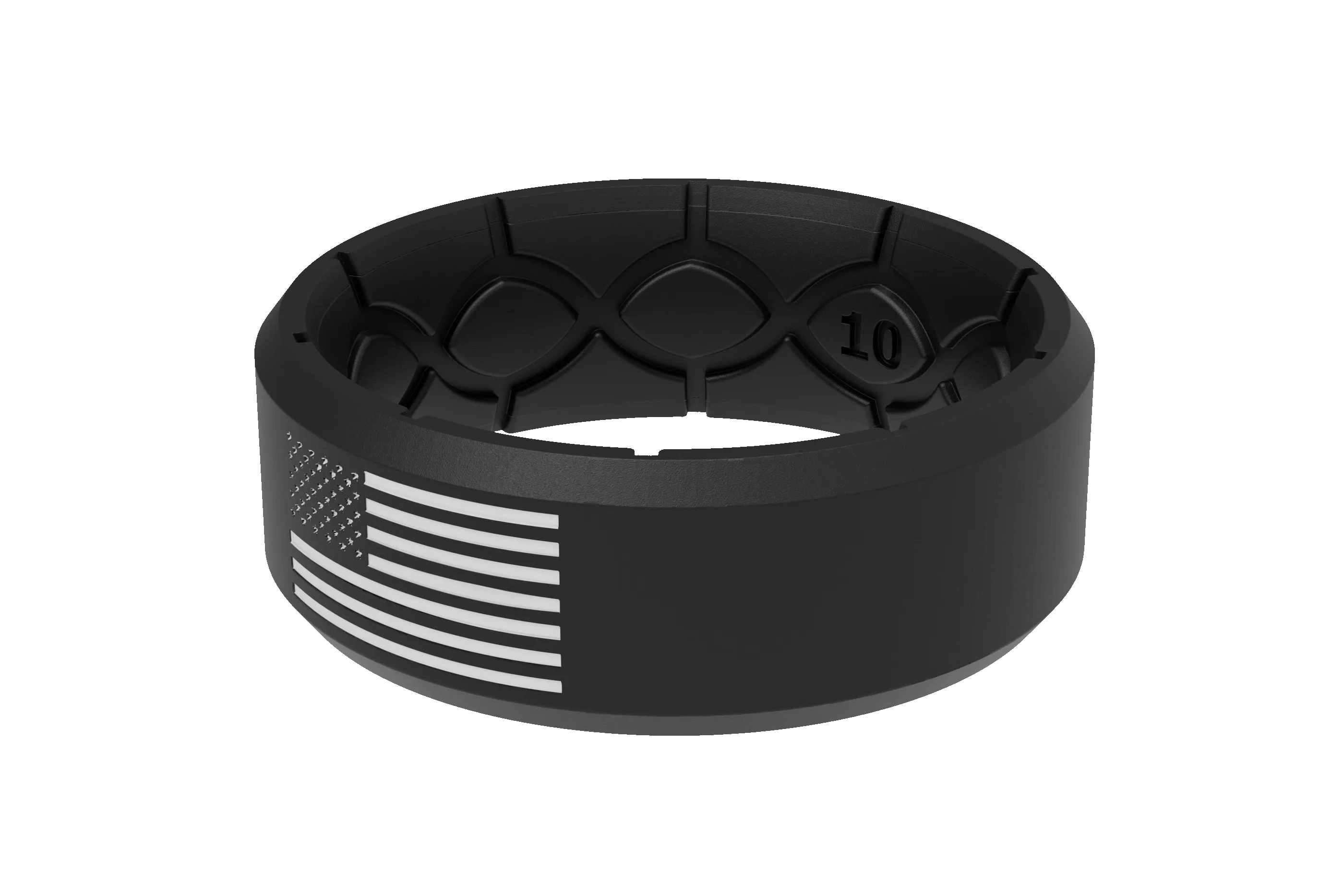 Edge Hero - America Black & White Flag Ring sold by Groove Life product image thumbnail 3