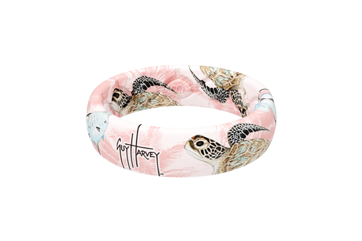 Guy Harvey Pink Sea Turtle Thin Ring sold by Groove Life