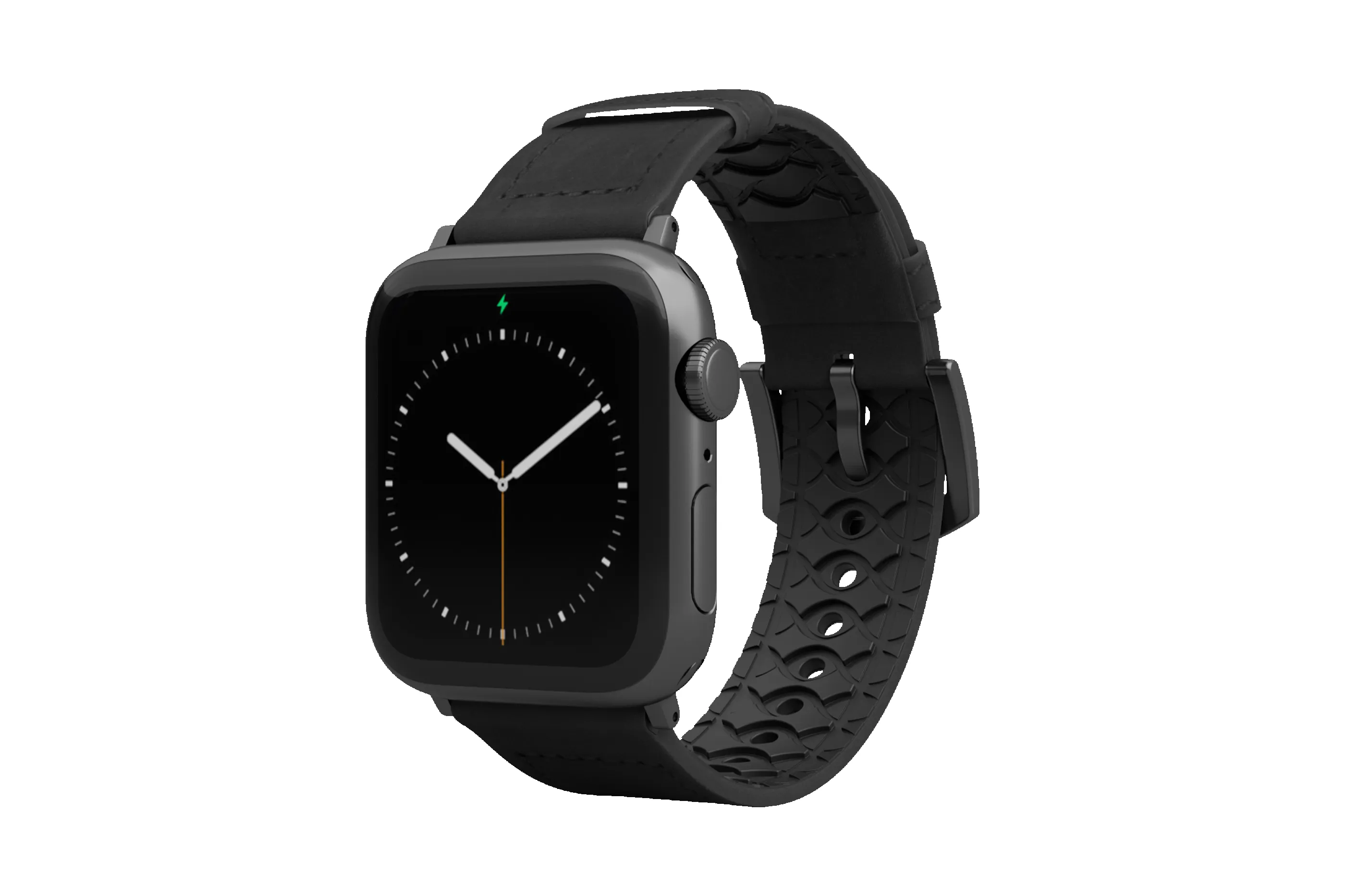 Vulcan Obsidian - Black Apple Leather Watch Band sold by Groove Life