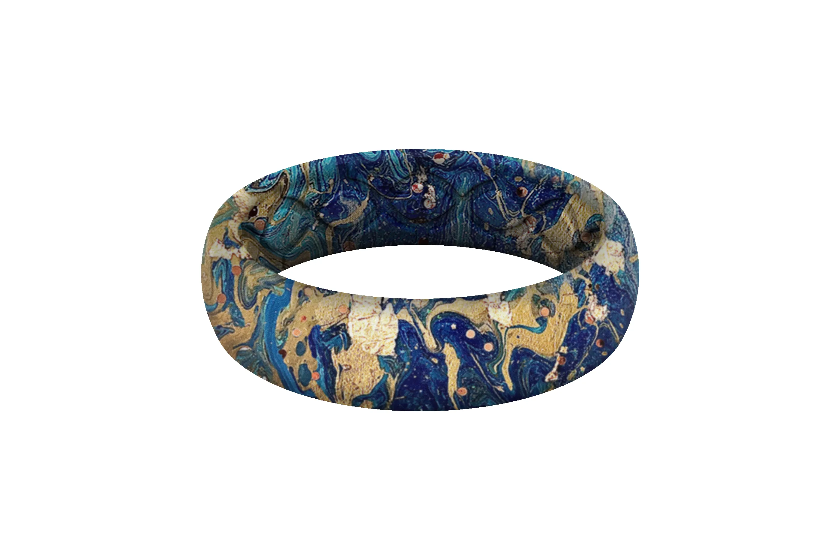 Blue Swirl Thin Ring sold by Groove Life