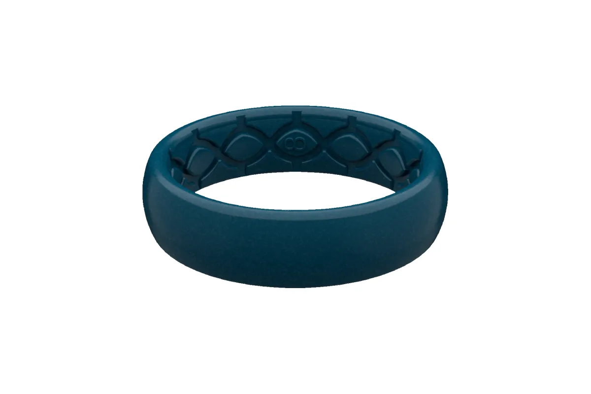 Satin Dark Ocean Thin Ring sold by Groove Life