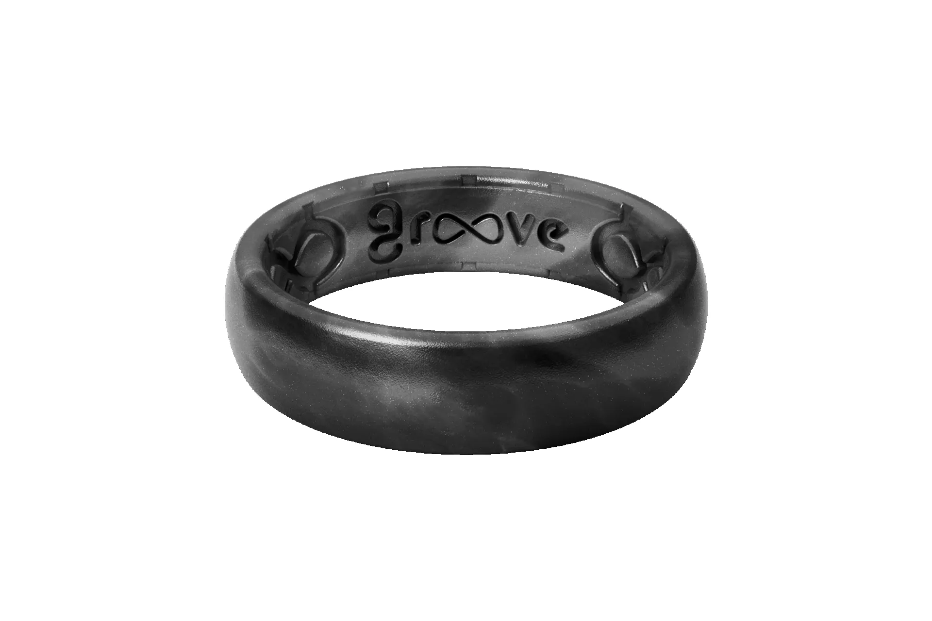 Solid Black Pearl Thin Ring sold by Groove Life