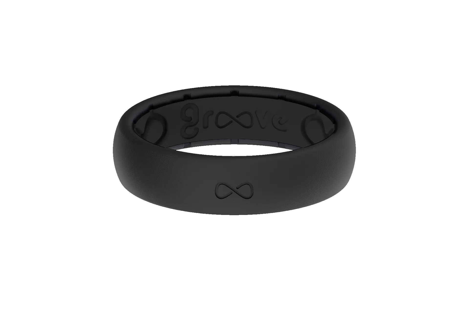 Solid Midnight Black Thin Ring sold by Groove Life