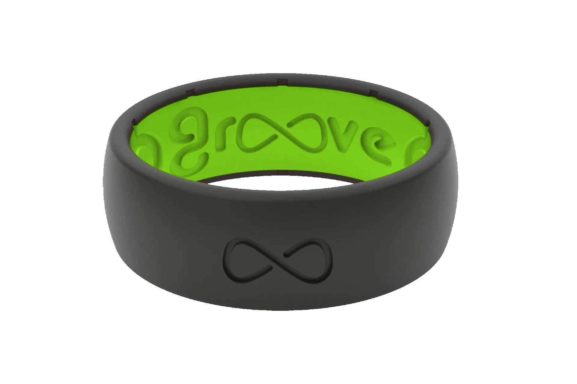 Solid Midnight Black & Green Ring sold by Groove Life