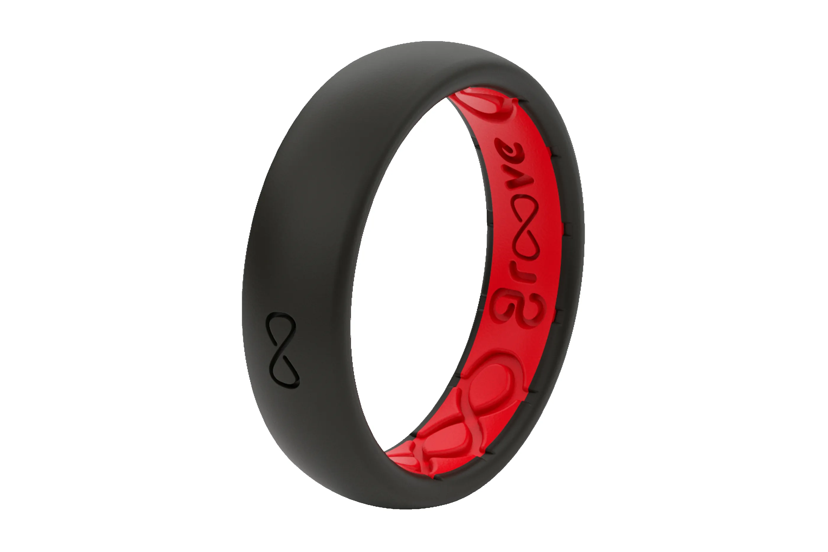 Solid Midnight Black & Raspberry Red Thin Ring sold by Groove Life product image thumbnail 2
