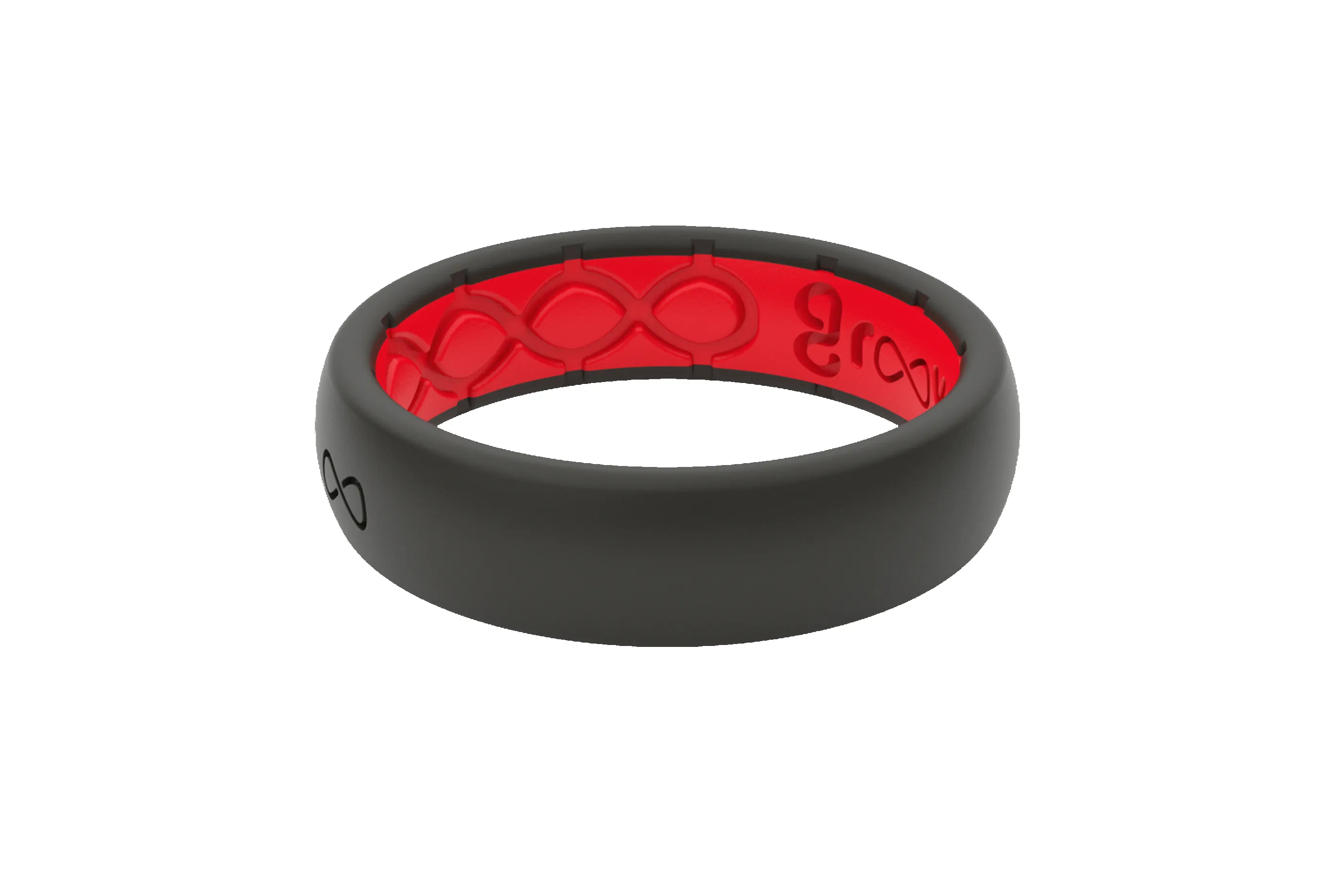 Solid Midnight Black & Raspberry Red Thin Ring sold by Groove Life product image thumbnail 3