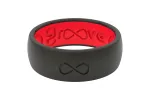 Solid Midnight Black & Raspberry Red Ring sold by Groove Life
