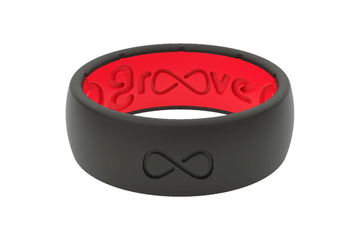 Solid Midnight Black & Raspberry Red Ring sold by Groove Life