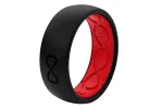 Solid Midnight Black & Raspberry Red Ring sold by Groove Life