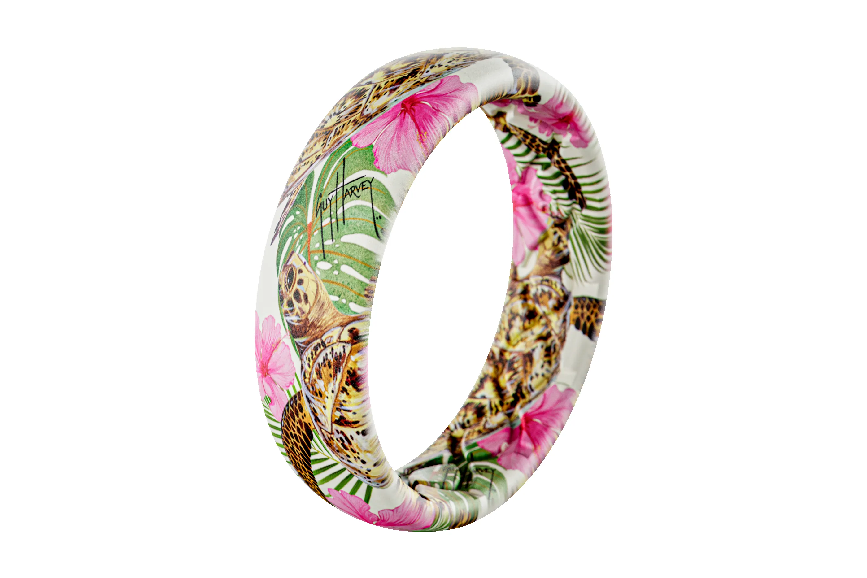 Guy Harvey Pink Hibiscus Turtle Thin Ring sold by Groove Life product image thumbnail 3