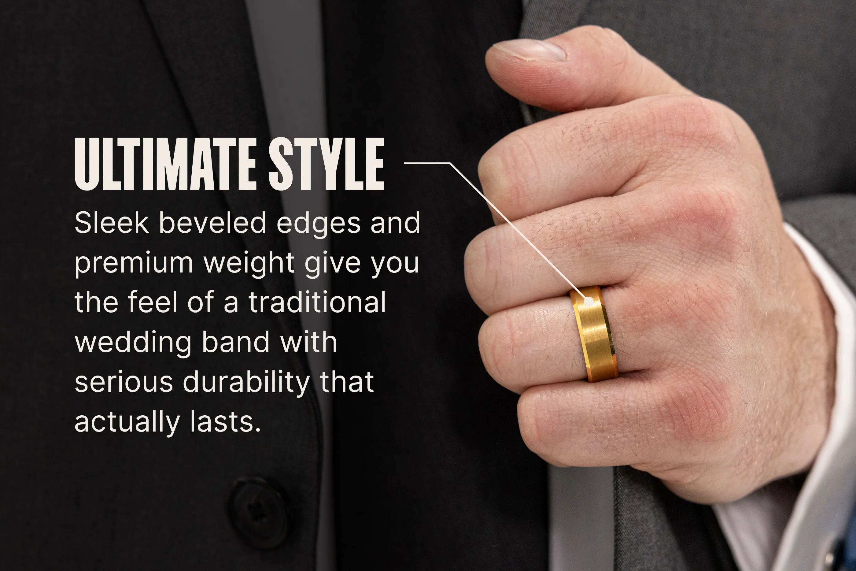 Groove Ring® Tungsten - 24k Gold sold by Groove Life product image thumbnail 5