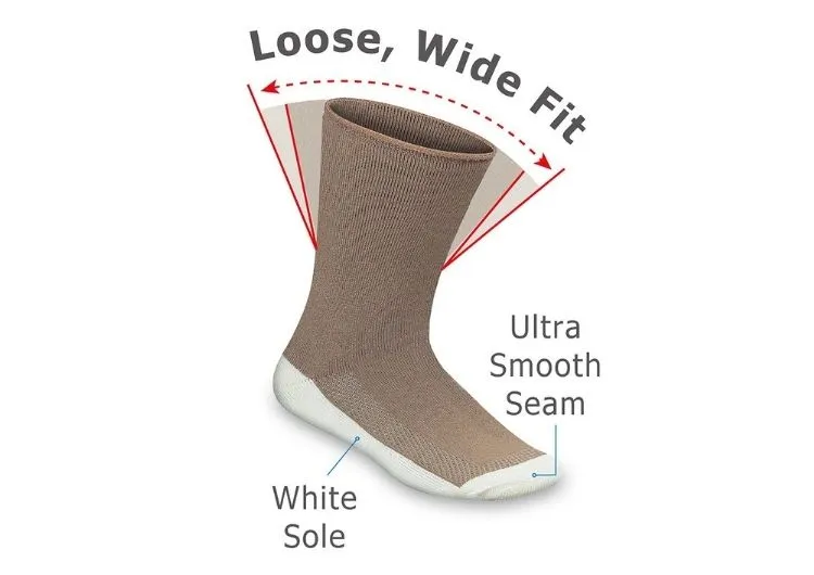 Extra Roomy Diabetic Socks (Thick) - Brown sold by Orthofeet product image thumbnail 4