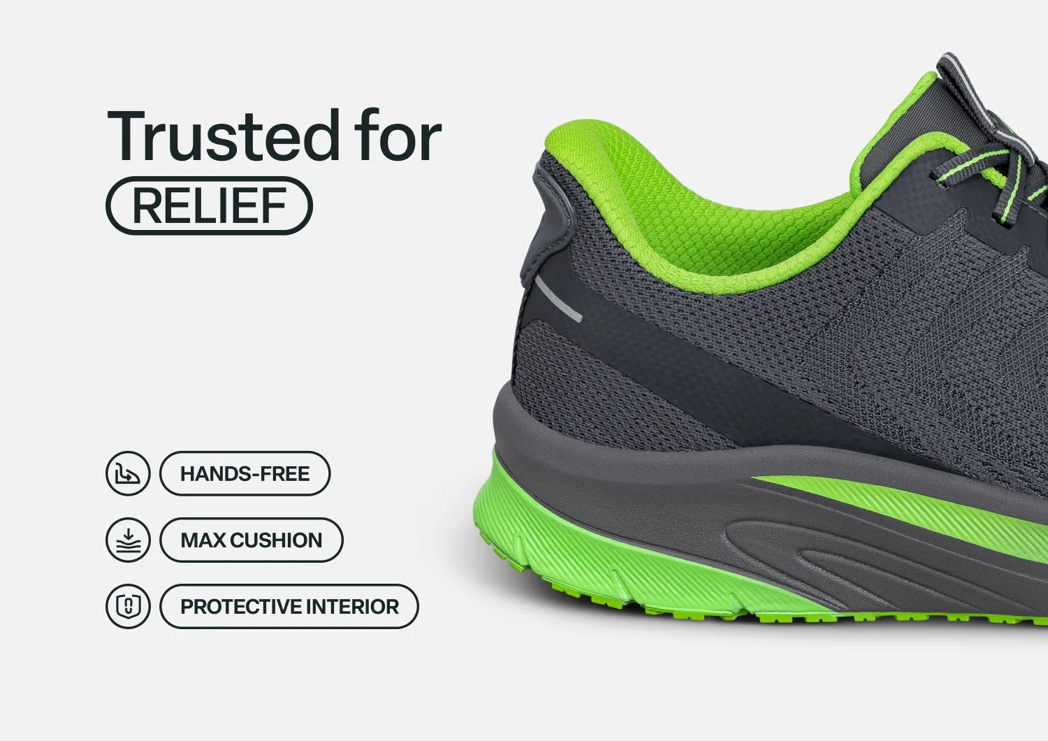 Tilos Hands-Free - Dark Gray/Lime sold by Orthofeet product image thumbnail 5