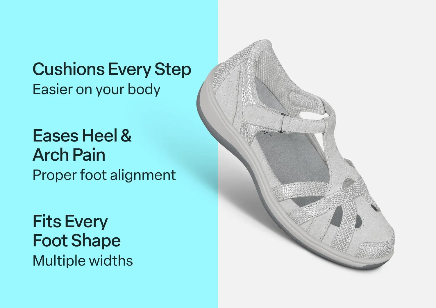 Juno - Gray/Silver sold by Orthofeet product image thumbnail 3