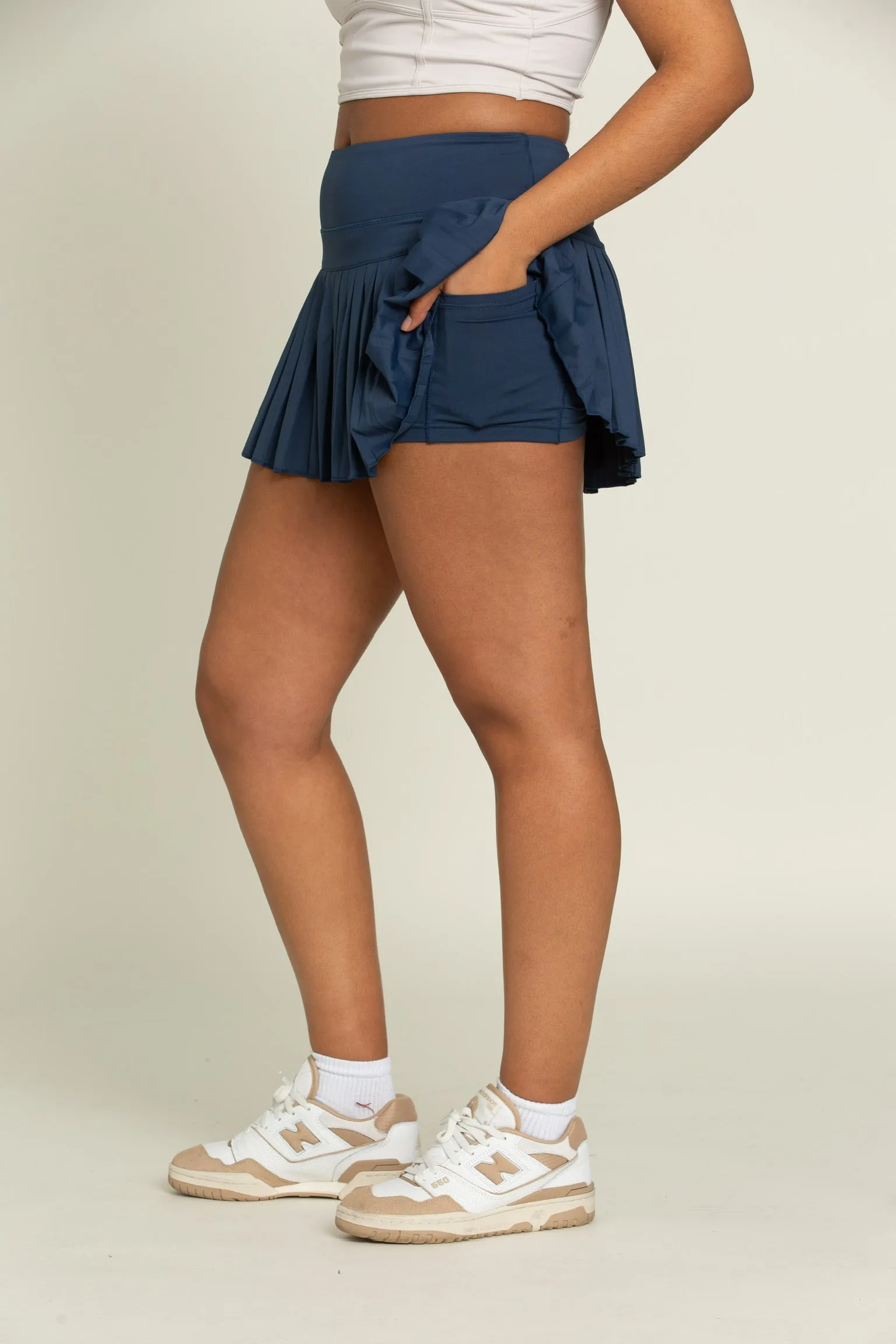 Stone Navy Pleated Tennis Skirt sold by Gold Hinge product image thumbnail 2