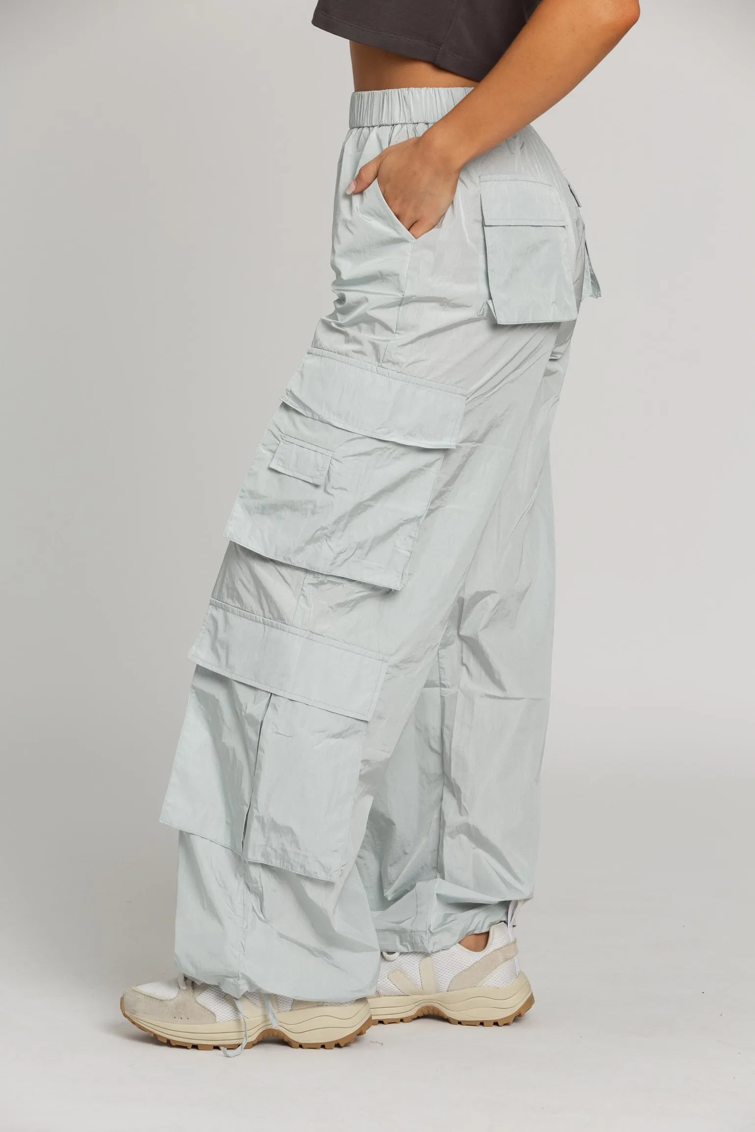 Ice Grey Parachute Pants sold by Gold Hinge product image thumbnail 2