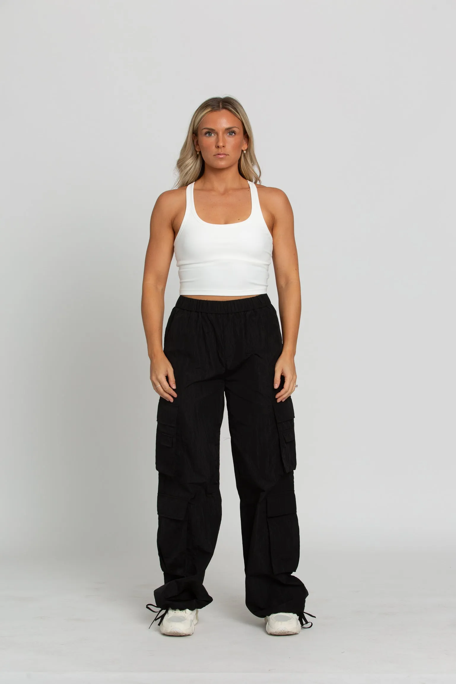 Shiny Black Parachute Pants sold by Gold Hinge product image thumbnail 4