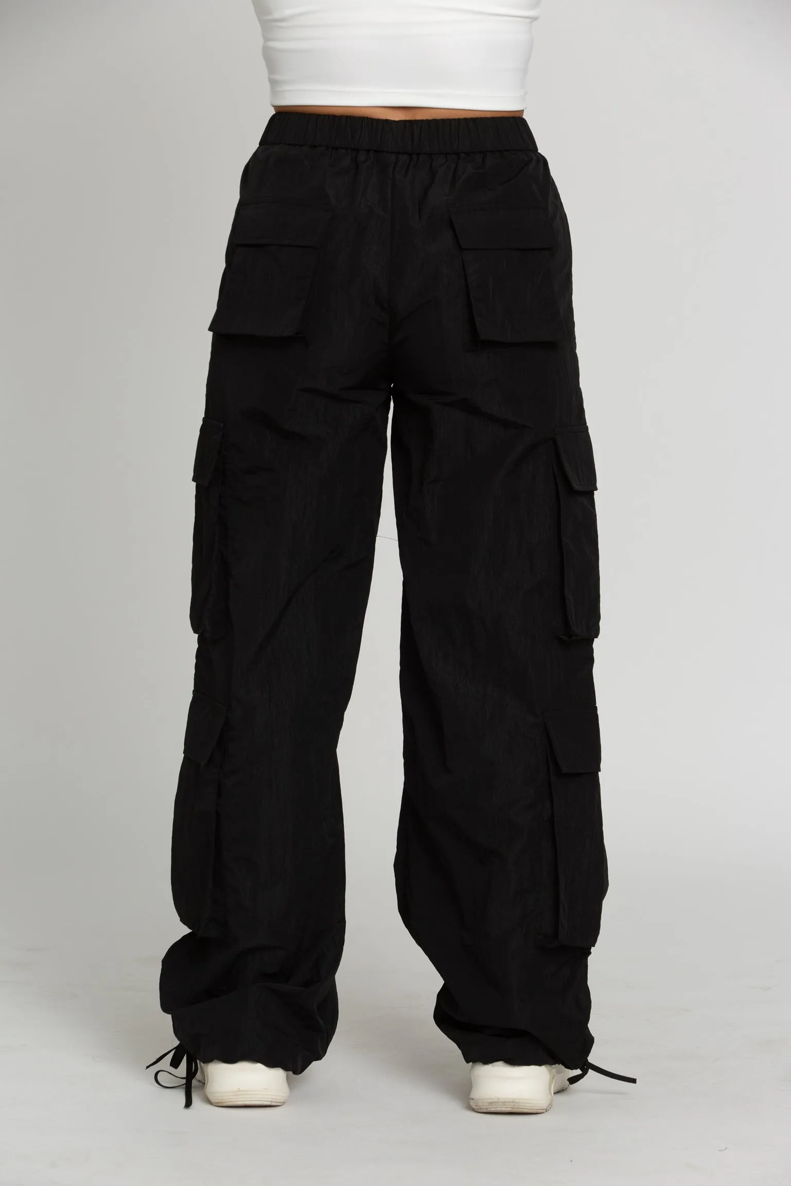 Shiny Black Parachute Pants sold by Gold Hinge product image thumbnail 3