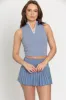 Dusty Blue Pleated Tennis Skirt sold by Gold Hinge