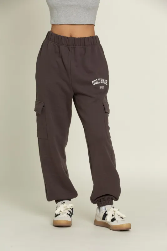 Charcoal Cargo Jogger Sweatpants sold by Gold Hinge