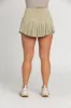 Pale Moss Pleated Tennis Skirt sold by Gold Hinge