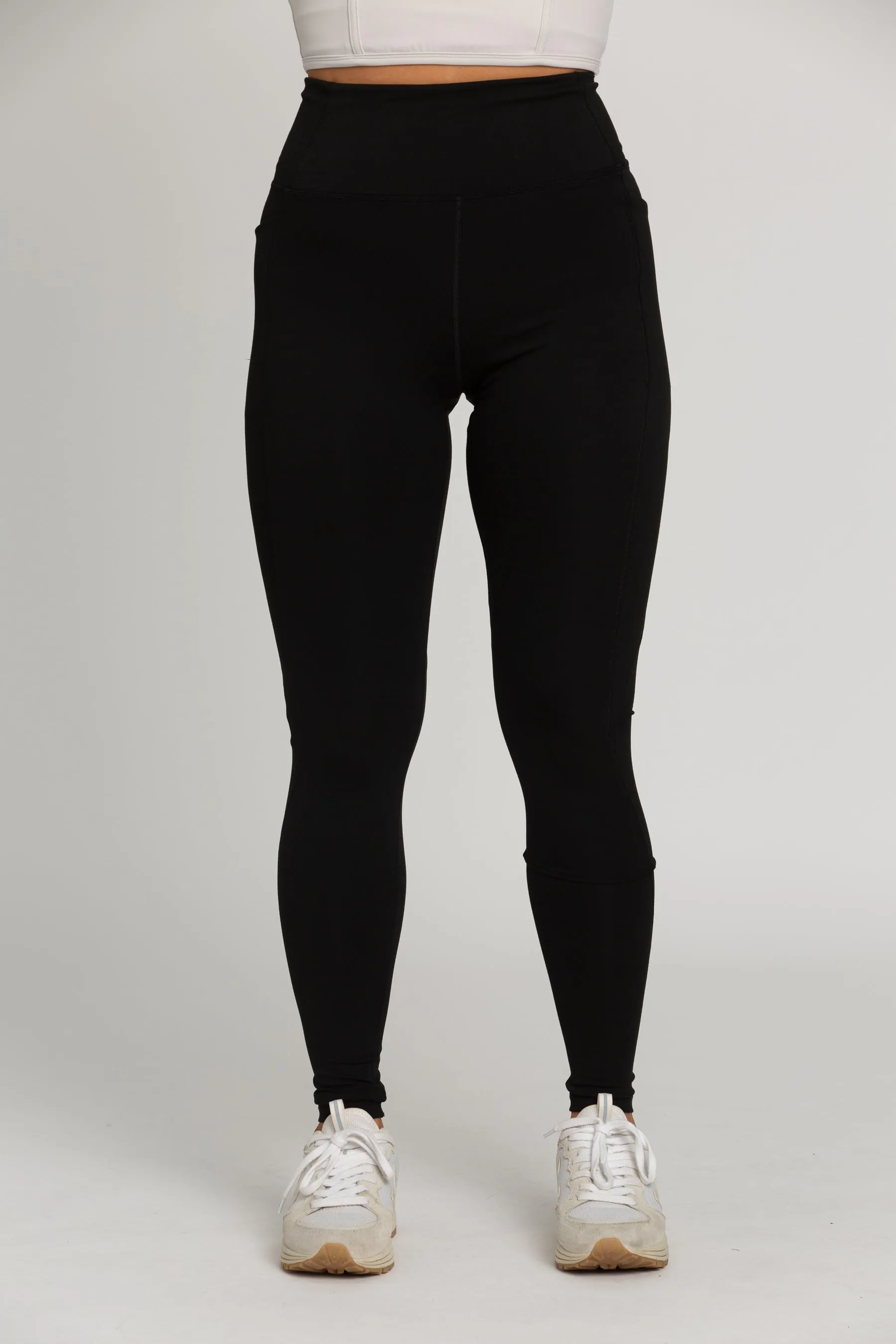 Black Lined Athletic Leggings sold by Gold Hinge