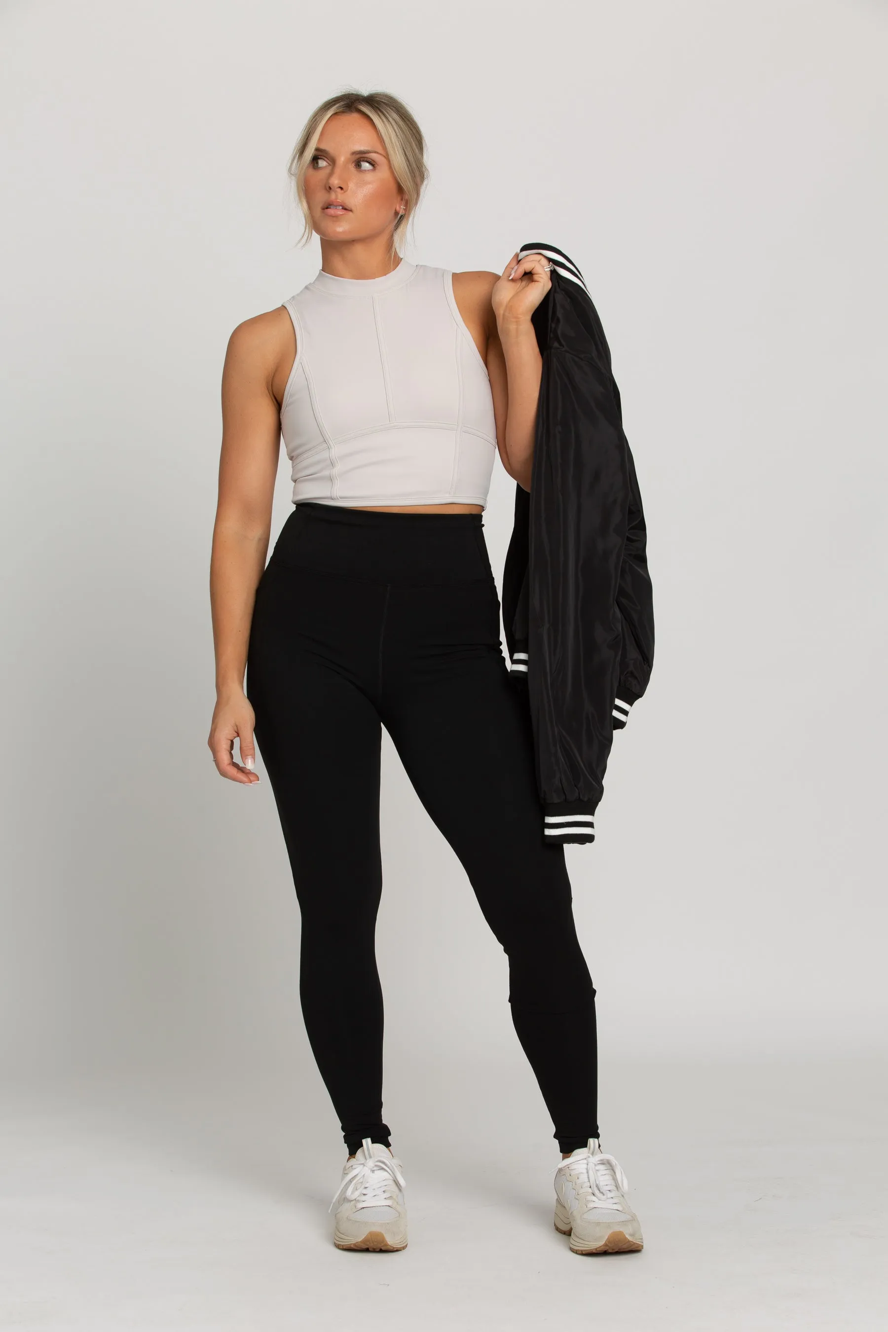 Black Lined Athletic Leggings sold by Gold Hinge product image thumbnail 4