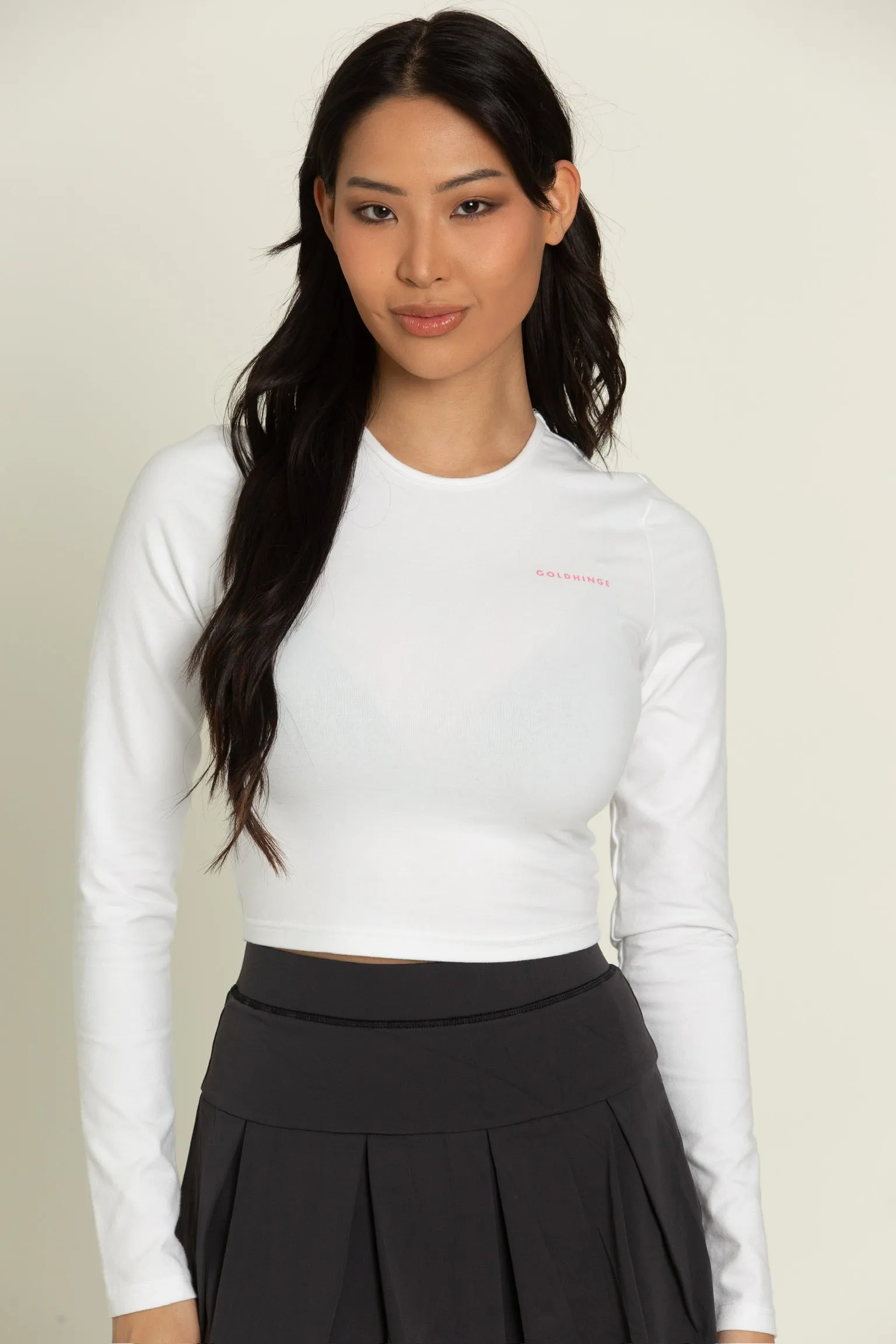 Powder White Long Sleeve Softy Tee sold by Gold Hinge product image thumbnail 4