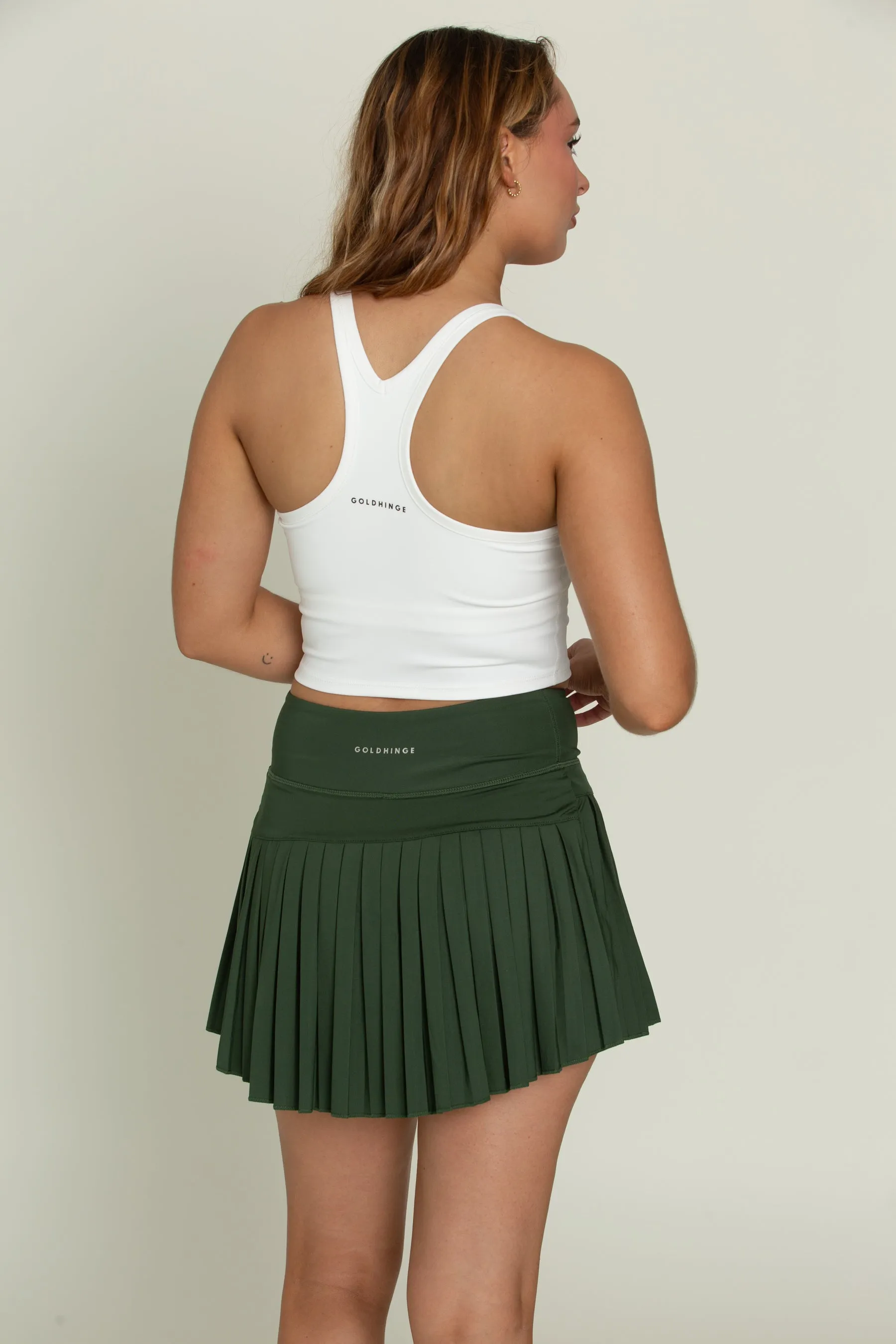 White Racerback Crop Tank sold by Gold Hinge product image thumbnail 3